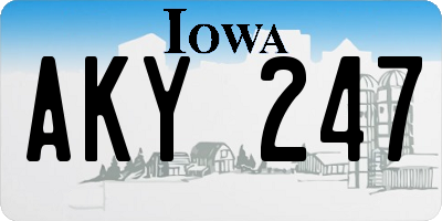 IA license plate AKY247