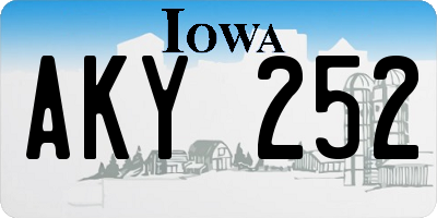 IA license plate AKY252