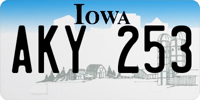 IA license plate AKY253