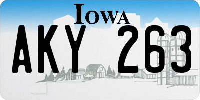 IA license plate AKY263
