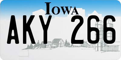 IA license plate AKY266