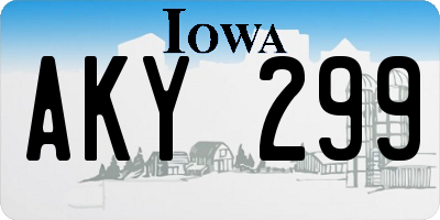 IA license plate AKY299
