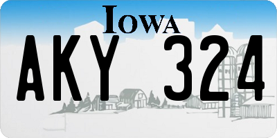 IA license plate AKY324