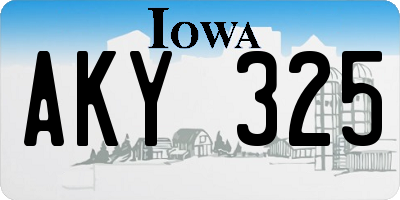 IA license plate AKY325