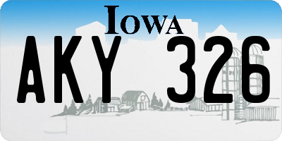 IA license plate AKY326