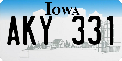 IA license plate AKY331