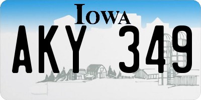 IA license plate AKY349