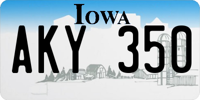 IA license plate AKY350