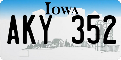 IA license plate AKY352
