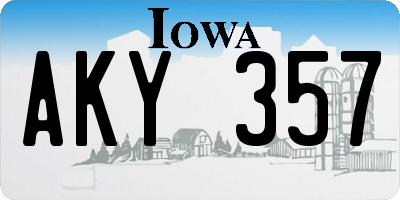 IA license plate AKY357