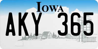 IA license plate AKY365