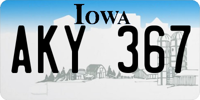 IA license plate AKY367