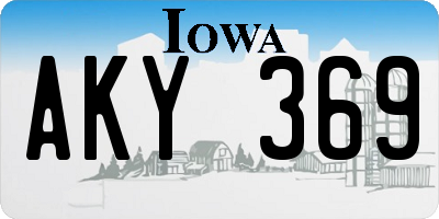 IA license plate AKY369