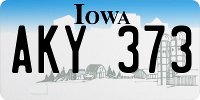IA license plate AKY373