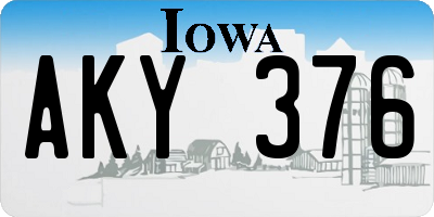 IA license plate AKY376