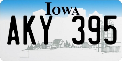 IA license plate AKY395