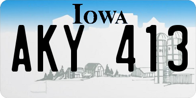 IA license plate AKY413