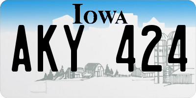 IA license plate AKY424