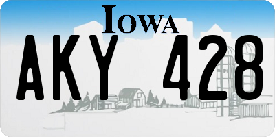 IA license plate AKY428