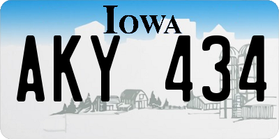 IA license plate AKY434