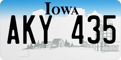 IA license plate AKY435