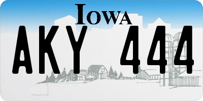 IA license plate AKY444