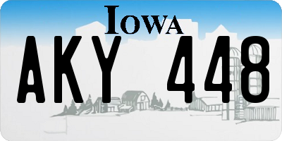 IA license plate AKY448