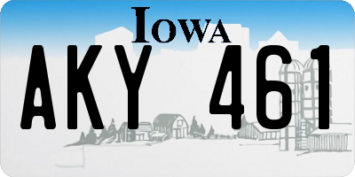 IA license plate AKY461
