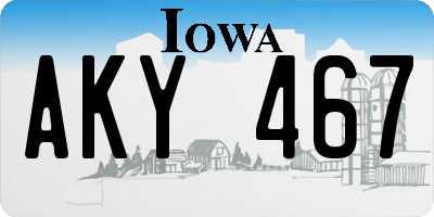 IA license plate AKY467