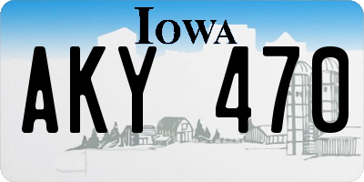IA license plate AKY470