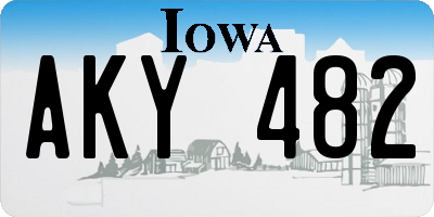 IA license plate AKY482