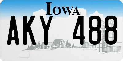 IA license plate AKY488