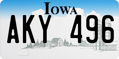 IA license plate AKY496