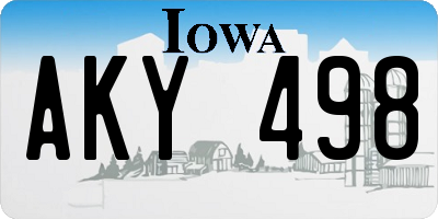 IA license plate AKY498