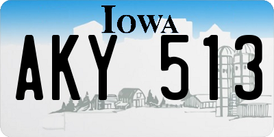 IA license plate AKY513