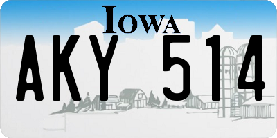 IA license plate AKY514