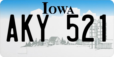 IA license plate AKY521