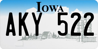 IA license plate AKY522