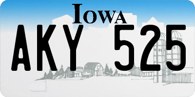 IA license plate AKY525