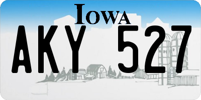IA license plate AKY527