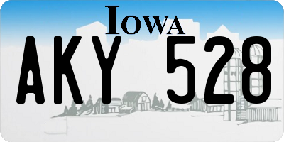 IA license plate AKY528