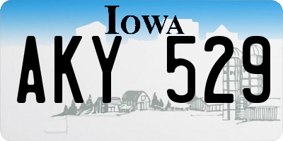 IA license plate AKY529