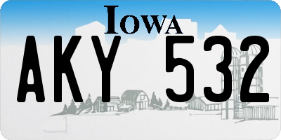 IA license plate AKY532
