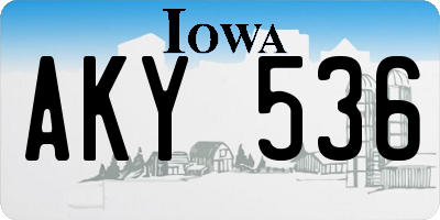 IA license plate AKY536