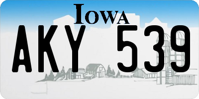 IA license plate AKY539