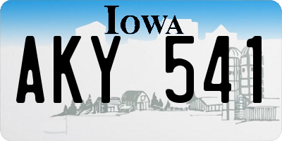 IA license plate AKY541