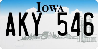 IA license plate AKY546