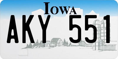 IA license plate AKY551