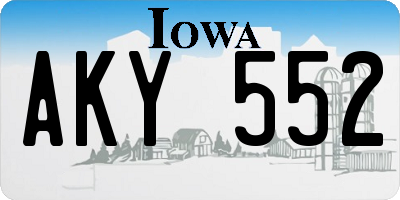 IA license plate AKY552