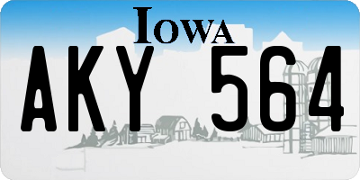 IA license plate AKY564